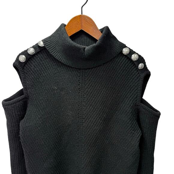 Macys Sweater M Cold Shoulder Chunky INC International Concepts NEW #G711 - Picture 3 of 7